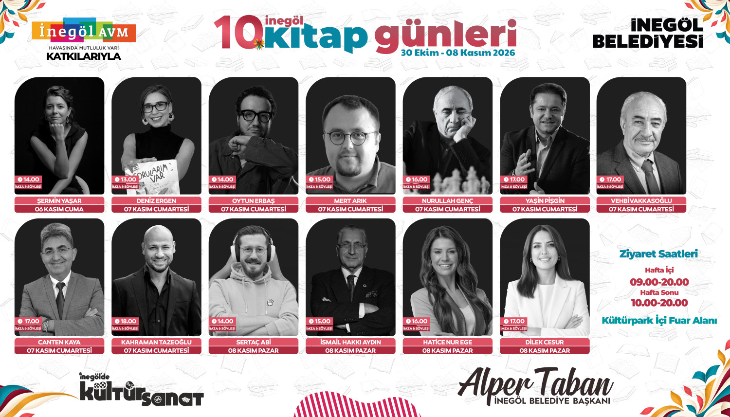 İnegöl Belediyesi 10. Kitap Günleri 06-07-08 Kasım Sanat ve Kültür